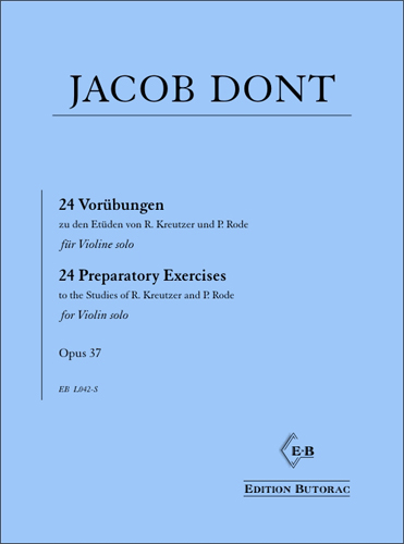 Cover - Jacob Dont, 24 Preparatory Exercises op. 37